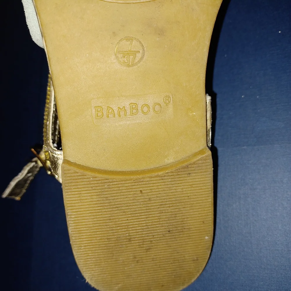 Gold Rhinestone Sandals - Picture 5 of 10